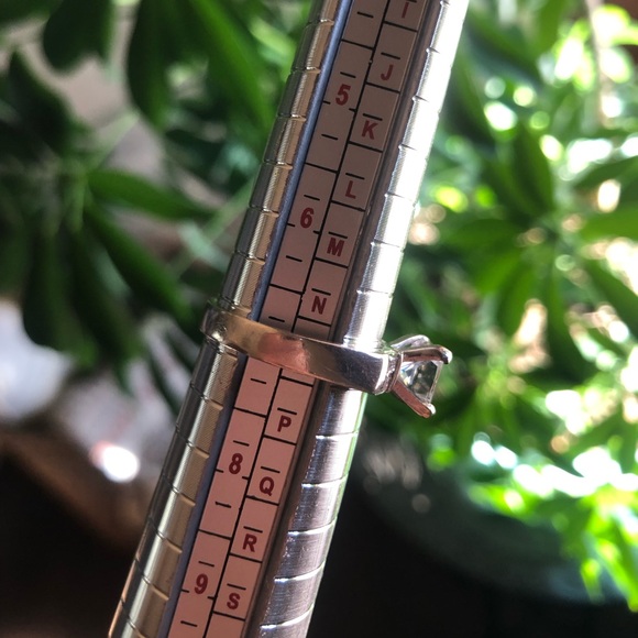 Vintage Sterling Silver 925 Ring Princess Cut Cubic Zirconia Engagement Size 7 - Picture 14 of 16